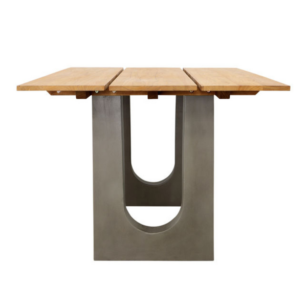wood and concrete outdoor dining table