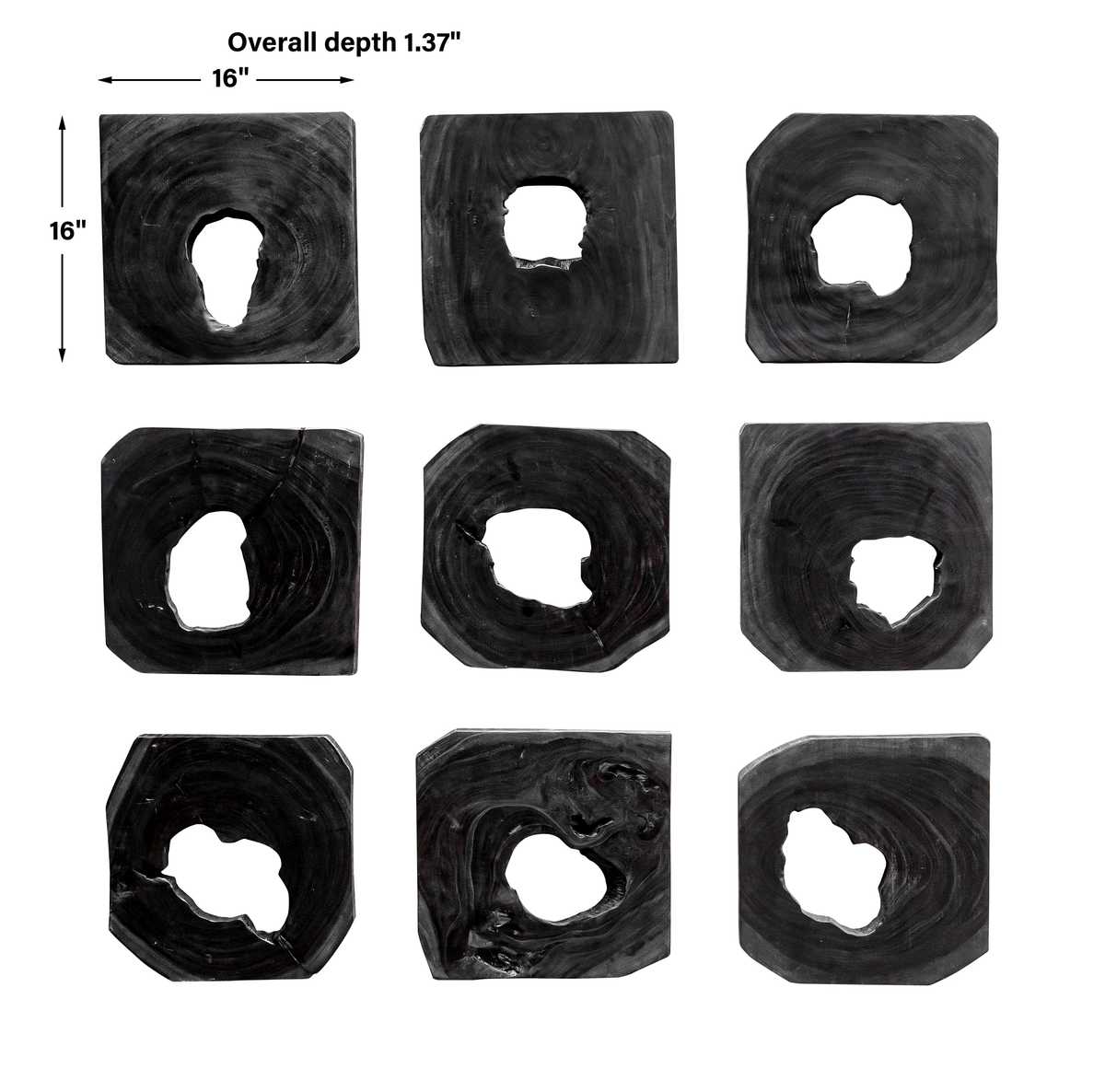 Bahati Wood Wall Decor, Natural, S/9