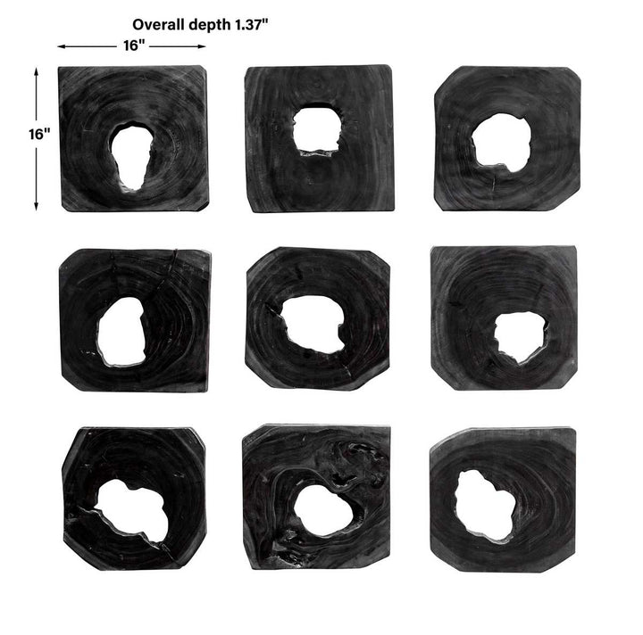 Bahati Wood Wall Decor, Natural, S/9
