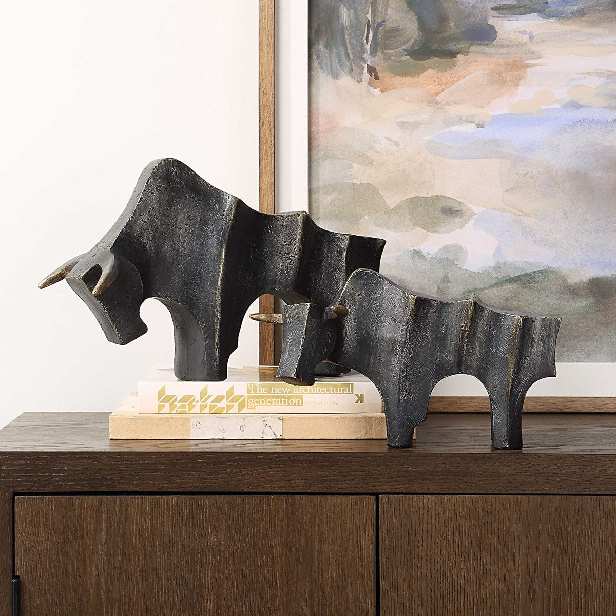 Regal Bull Sculptures S/2