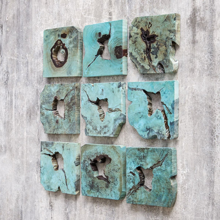 Bahati Wood Wall Decor, Natural, S/9