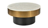 Dado Coffee Table – White Marble & Brass