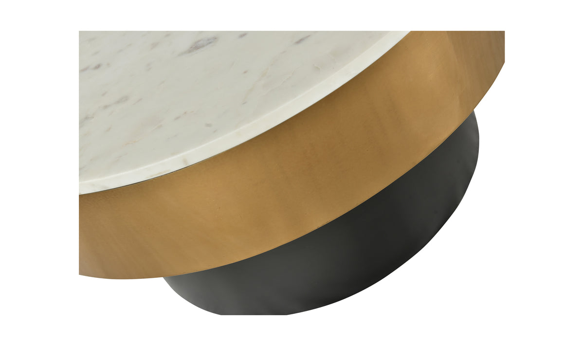 Dado Coffee Table – White Marble & Brass