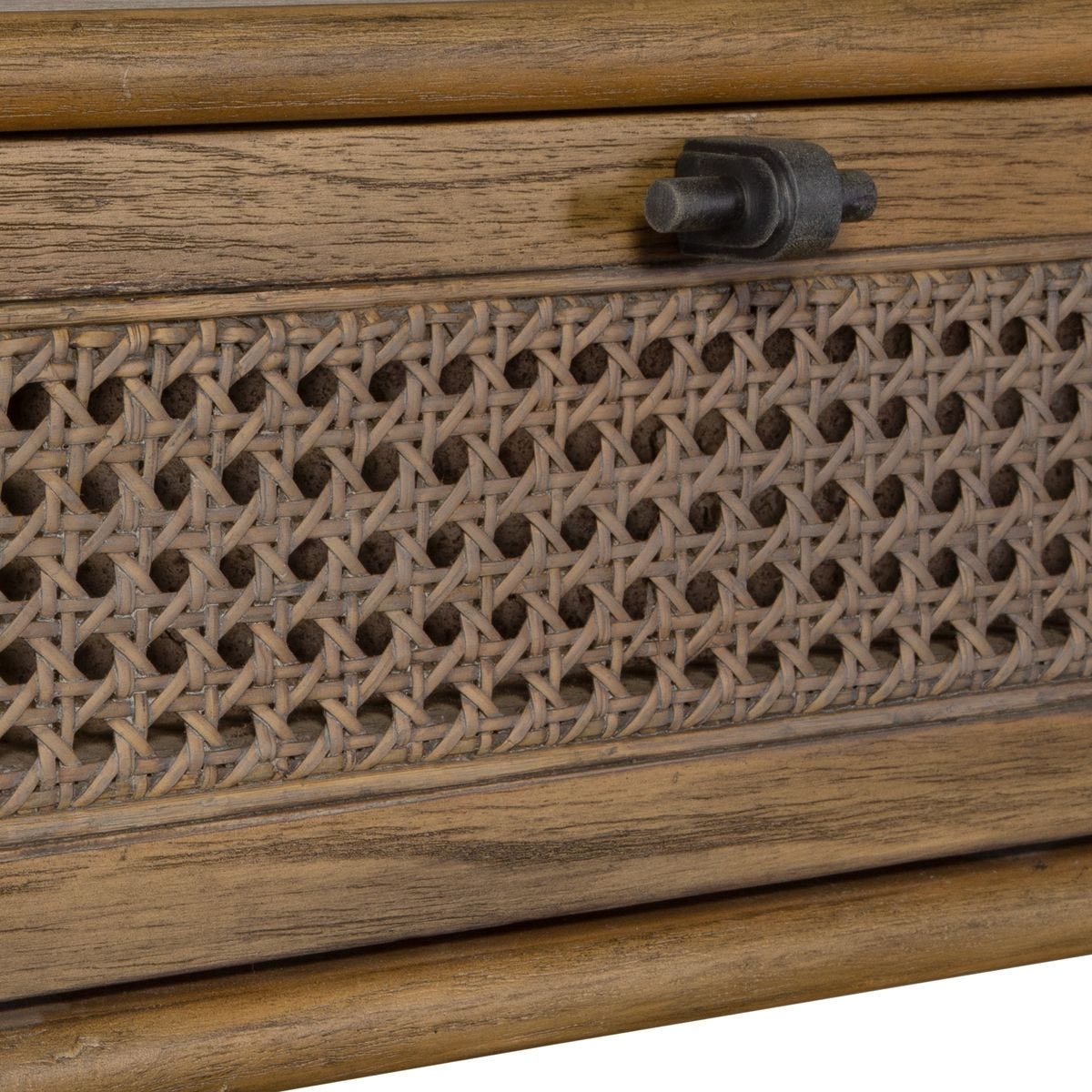 Coast Console Table | Natural Oak with Rattan Cane Accents