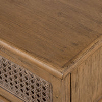Coast Console Table | Natural Oak with Rattan Cane Accents