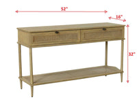Coast Console Table | Natural Oak with Rattan Cane Accents