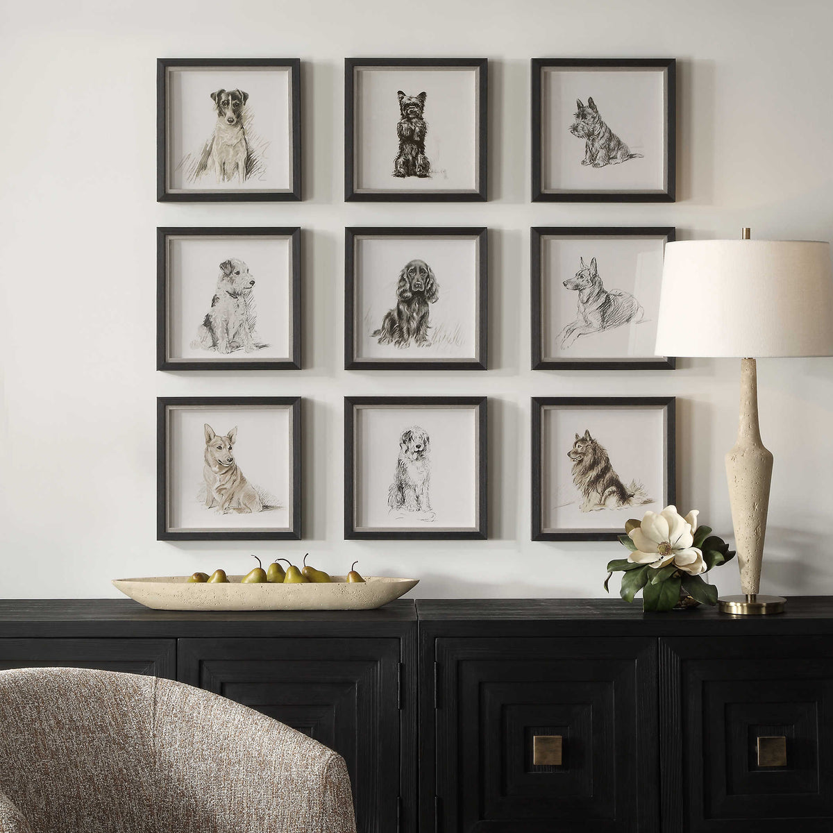 Loyal Companion Framed Prints, Set of 9