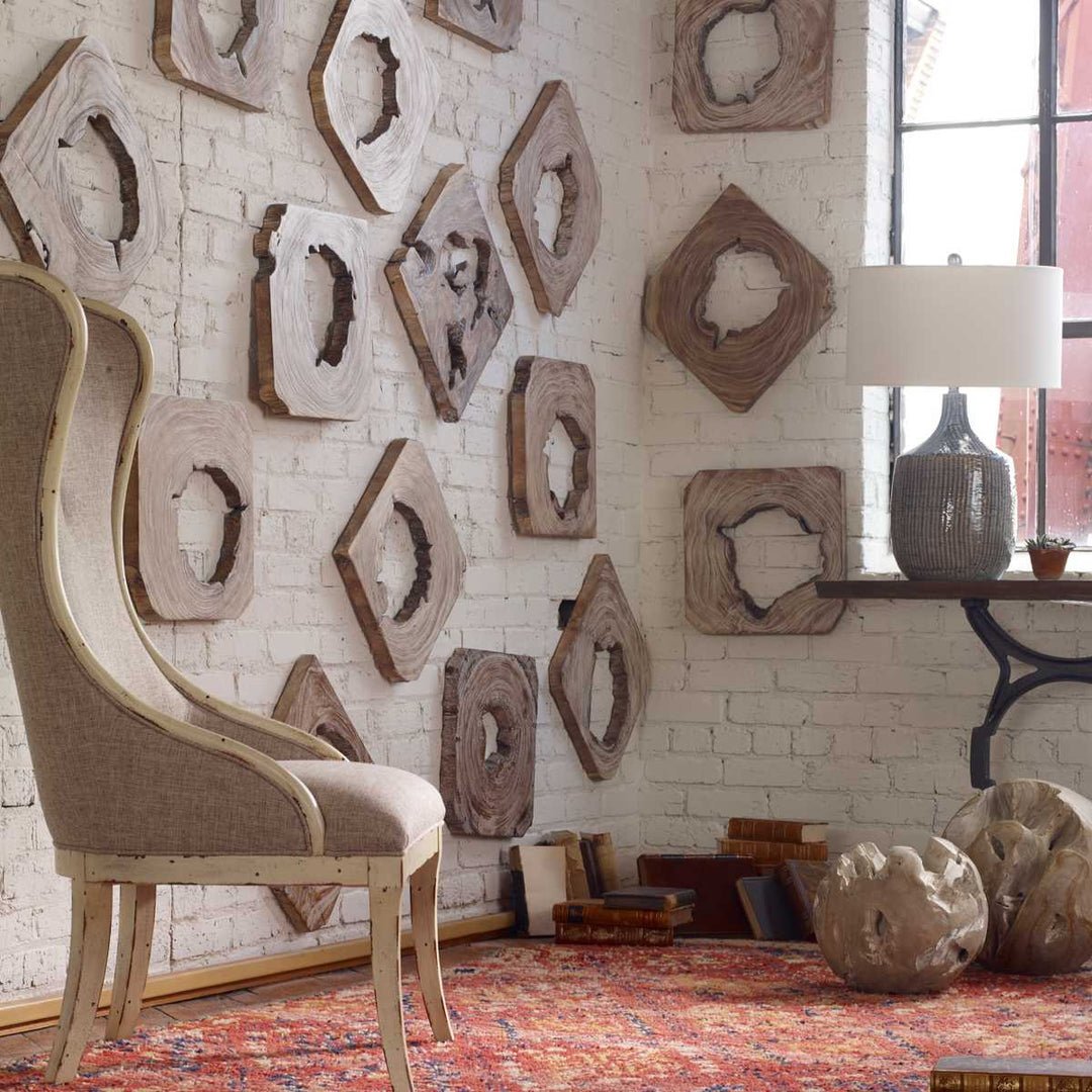 Bahati Wood Wall Decor, Natural, S/9
