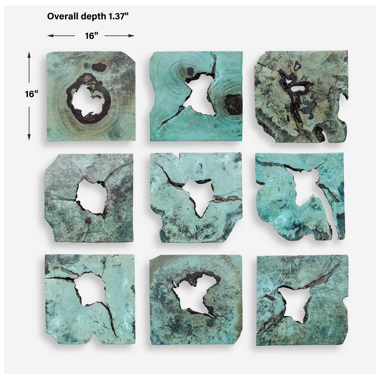 Bahati Wood Wall Decor, Natural, S/9