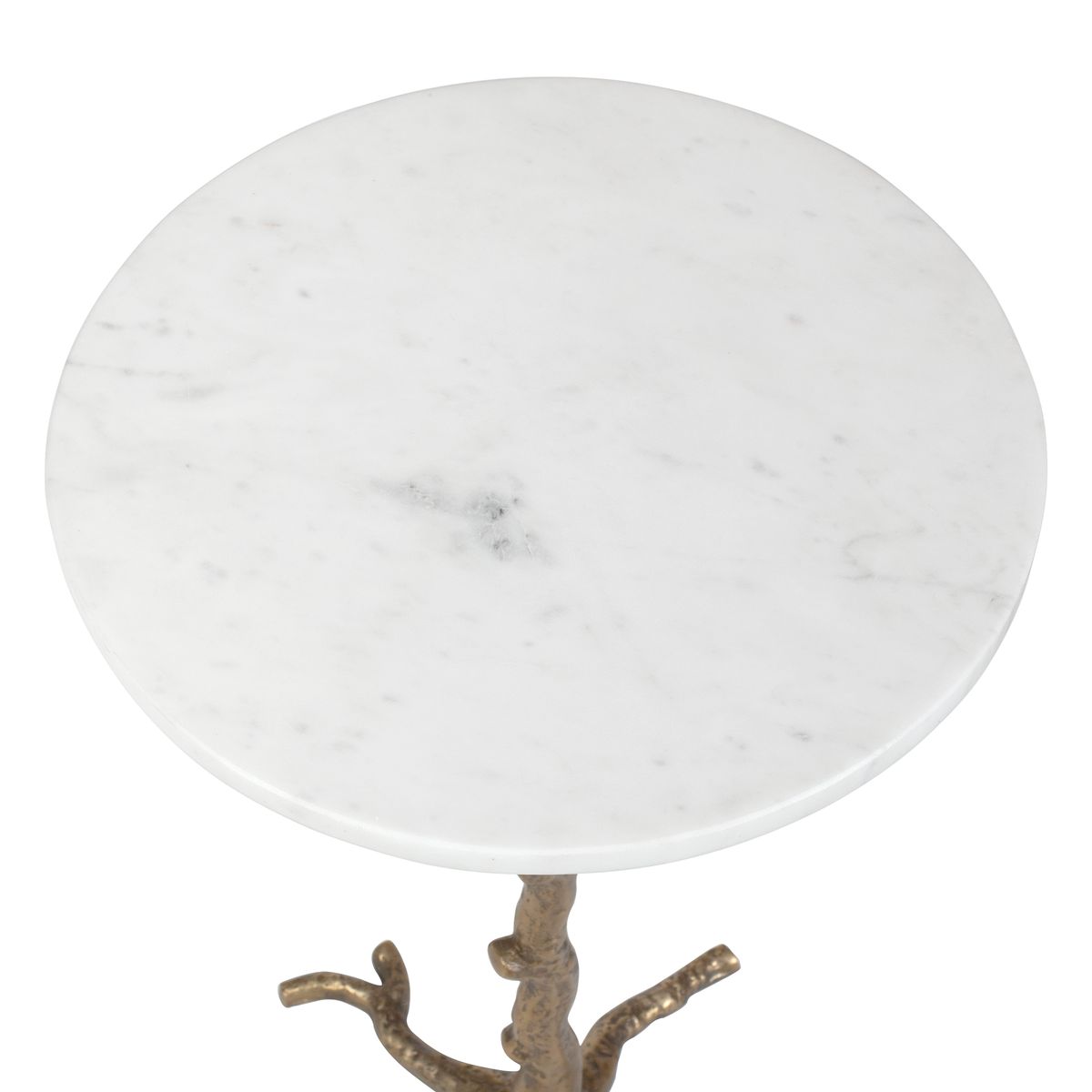 Calais Accent Table | Marble & Antique Brass Sculptural Table