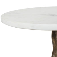 Calais Accent Table | Marble & Antique Brass Sculptural Table