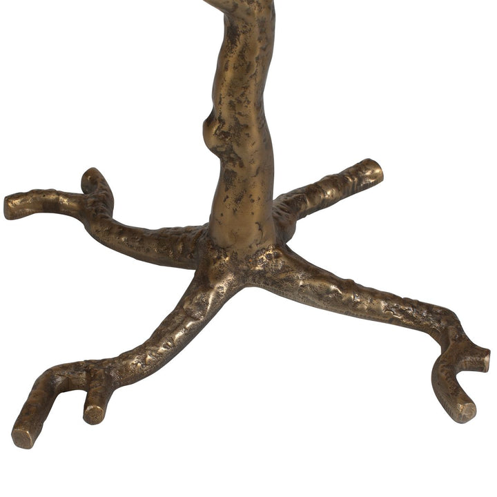 Calais Accent Table | Marble &amp; Antique Brass Sculptural Table