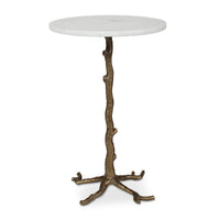 Calais Accent Table | Marble & Antique Brass Sculptural Table