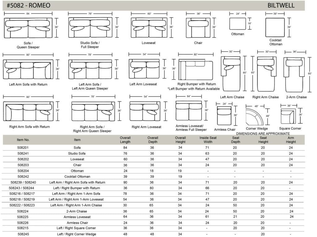 Biltwell Custom Romeo Sofa #5082