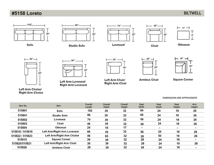Biltwell Custom Loreto Sofa 