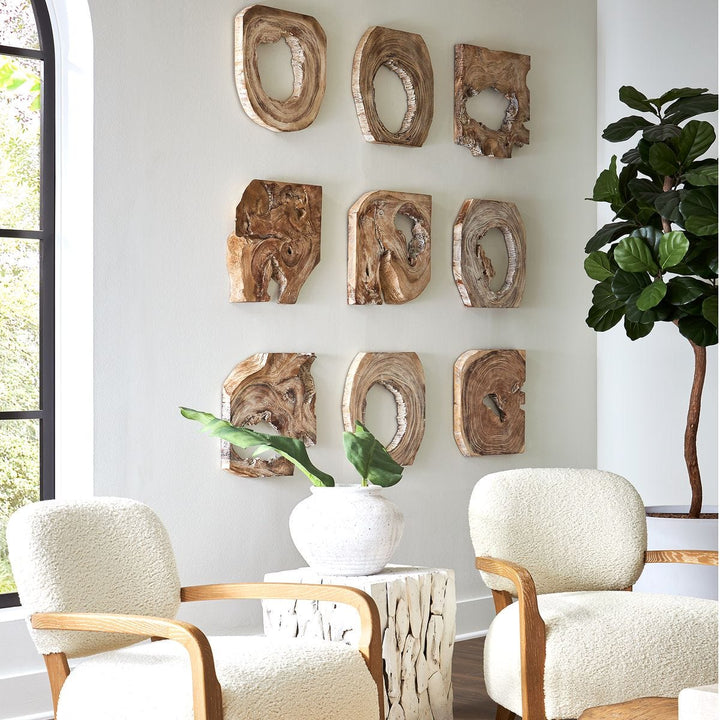 Bahati Wood Wall Decor, Natural, S/9