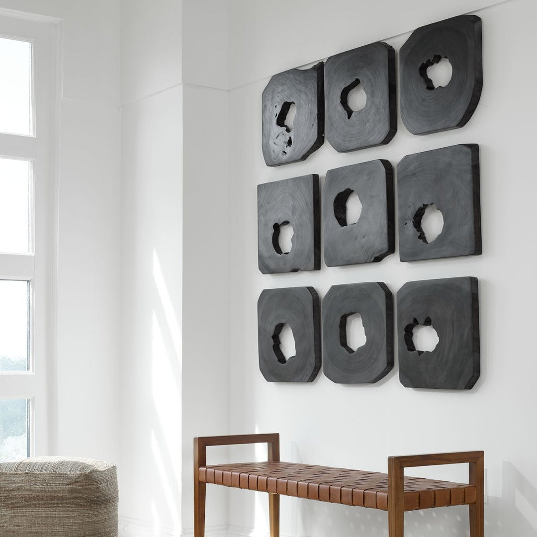 Bahati Wood Wall Decor, Natural, S/9