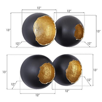 Phillips Collection - Broken Egg Wall Art, Black and Gold Leaf, Set of 4
