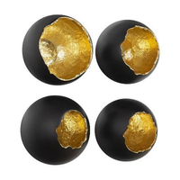 Phillips Collection - Broken Egg Wall Art, Black and Gold Leaf, Set of 4