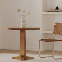 Charles Round Dining Table – Natural or Brown Finish