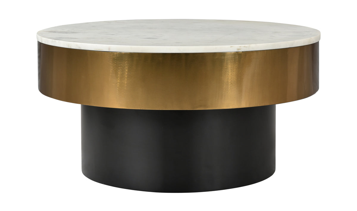 Dado Coffee Table – White Marble & Brass