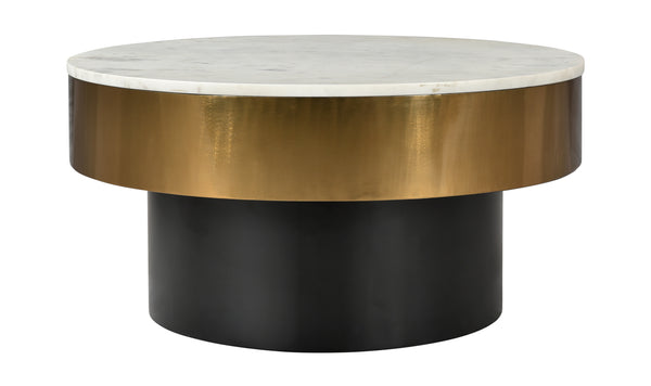 Dado Coffee Table – White Marble & Brass