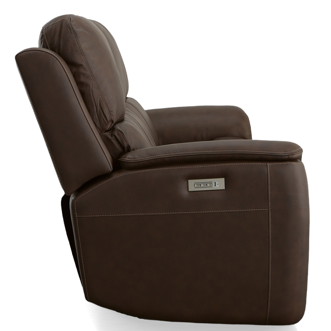Flexsteel Henry Leather Power Reclining Sofa with Power Headrests &amp; Lumbar