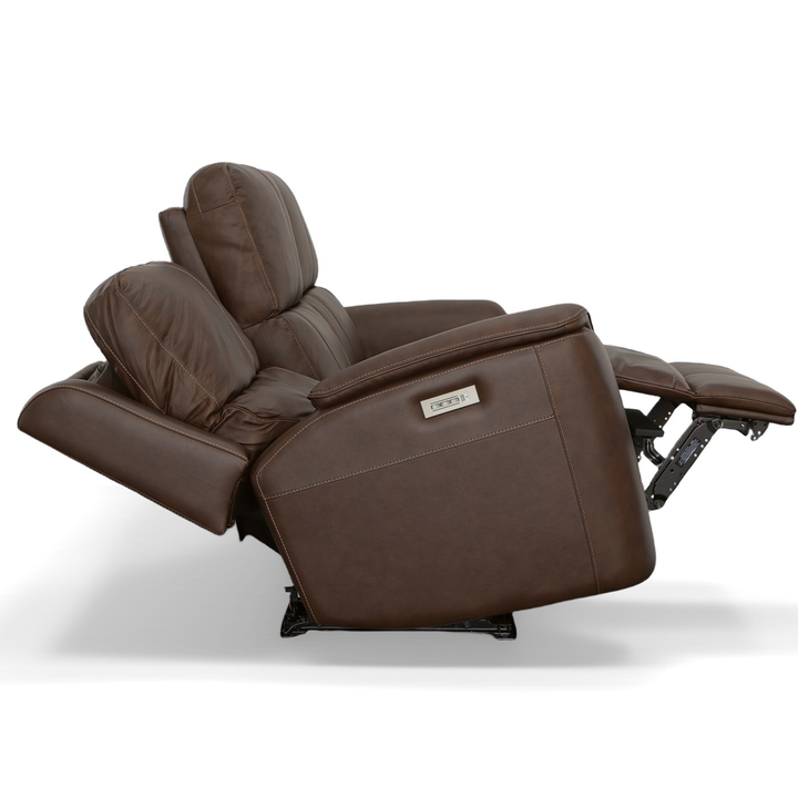 Flexsteel Henry Leather Power Reclining Sofa with Power Headrests &amp; Lumbar