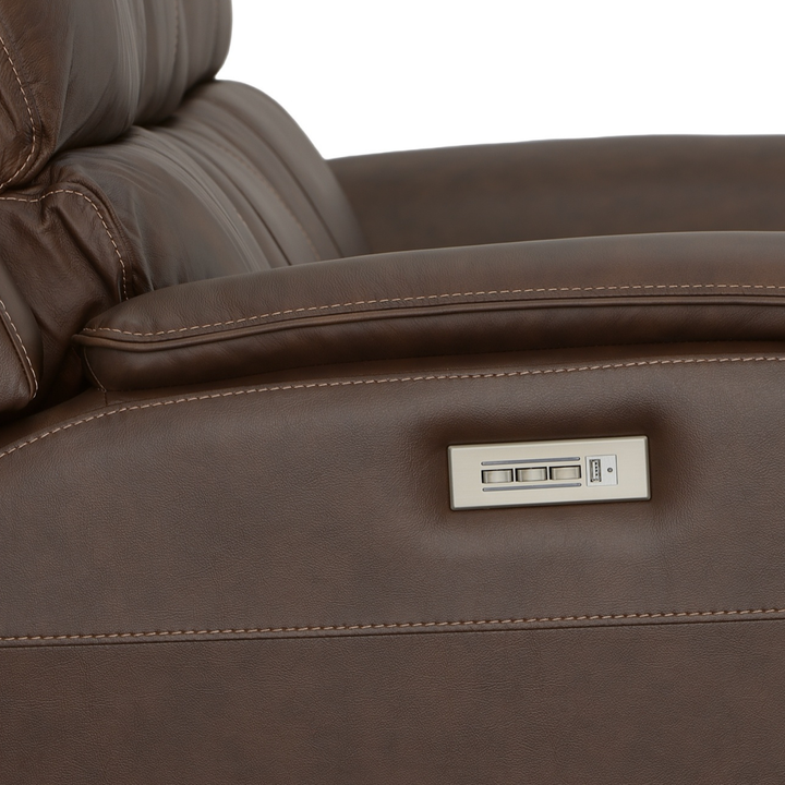 Flexsteel Henry Leather Power Reclining Sofa with Power Headrests &amp; Lumbar