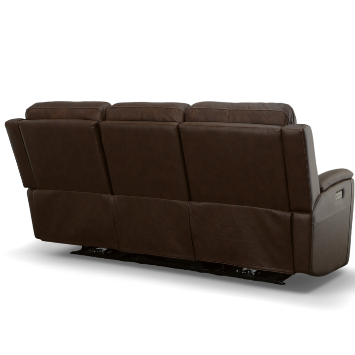 Flexsteel Henry Leather Power Reclining Sofa with Power Headrests &amp; Lumbar