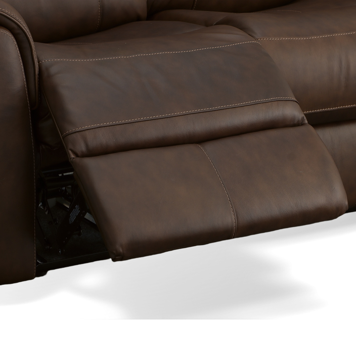 Flexsteel Henry Leather Power Reclining Sofa with Power Headrests &amp; Lumbar