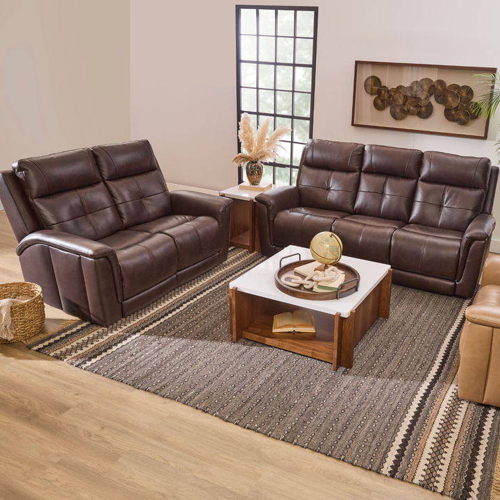 Flexsteel Henry Leather Power Reclining Sofa with Power Headrests &amp; Lumbar