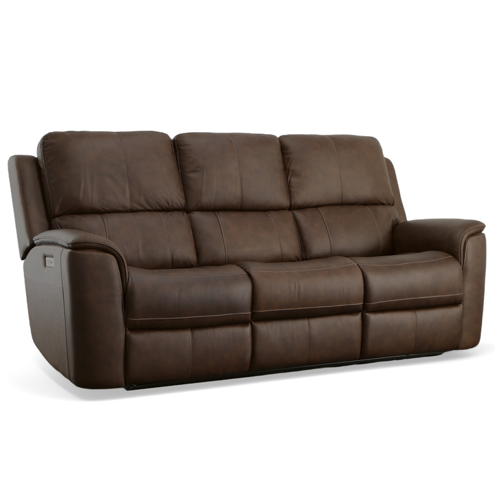 Flexsteel Henry Leather Power Reclining Sofa with Power Headrests &amp; Lumbar