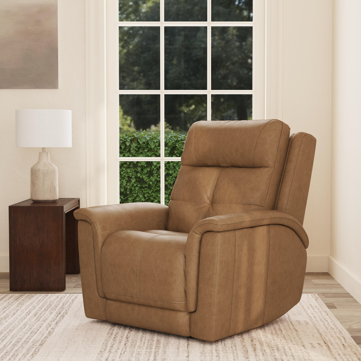 Flexsteel Ranger Leather Power Recliner with Power Headrest, Lumbar, Heat &amp; Massage