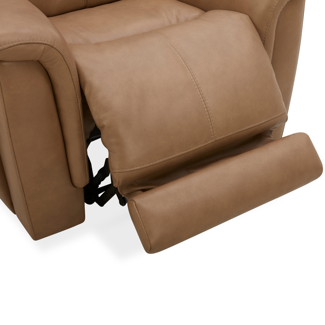 Flexsteel Ranger Leather Power Recliner with Power Headrest, Lumbar, Heat &amp; Massage
