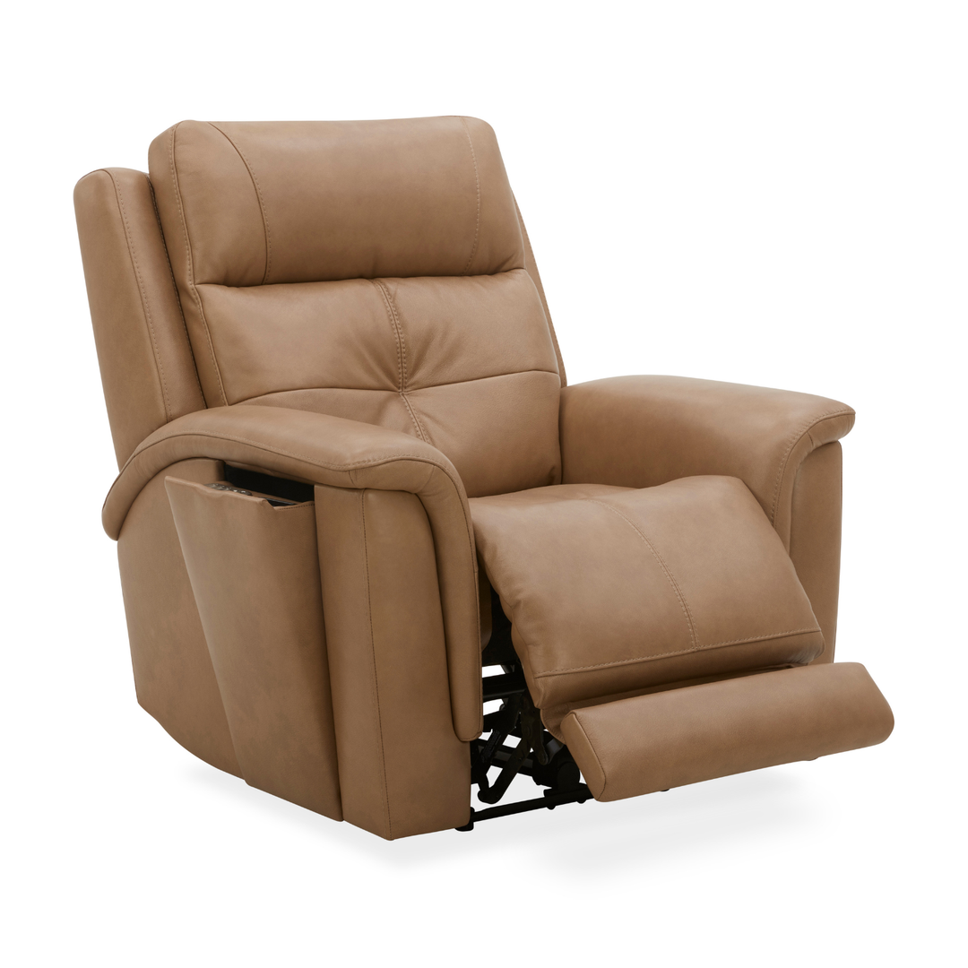 Flexsteel Ranger Leather Power Recliner with Power Headrest, Lumbar, Heat &amp; Massage
