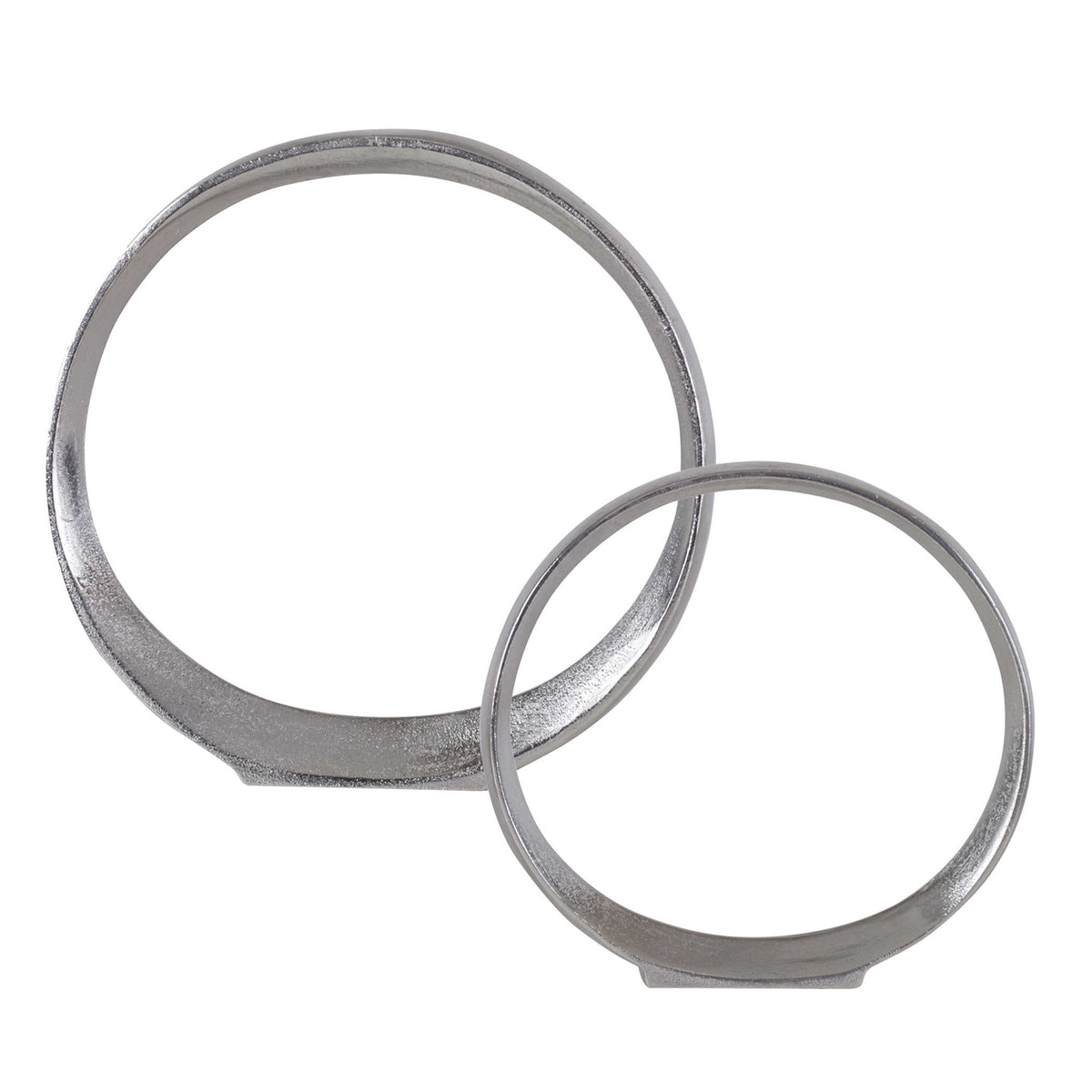 Orbits Ring Sculptures, Nickel, Set of 2