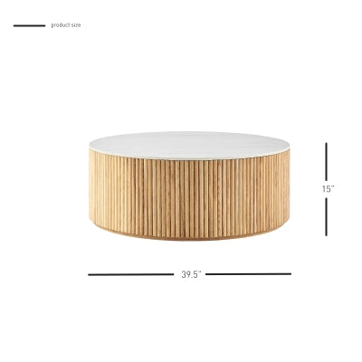 Ingrid Ceramic Top 39.5" Round Coffee Table