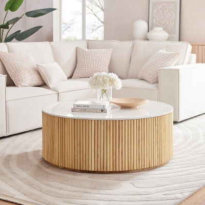 Ingrid Ceramic Top 39.5" Round Coffee Table