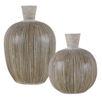 Islander Vases, White, Set of 2