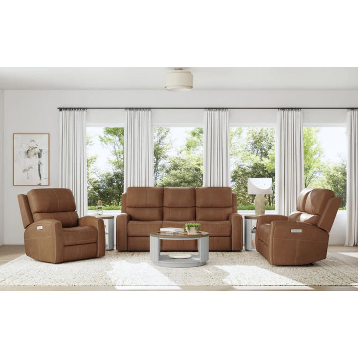 Linden Leather Power Recliner with Power Headrest &amp; Lumbar