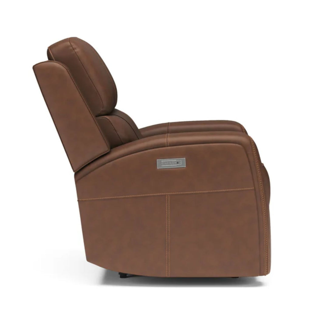 Linden Leather Power Recliner with Power Headrest &amp; Lumbar