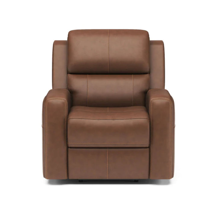 Linden Leather Power Recliner with Power Headrest &amp; Lumbar