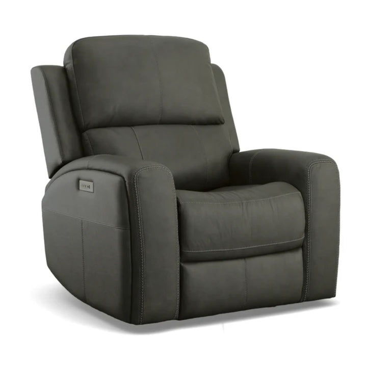 Linden Leather Power Recliner with Power Headrest &amp; Lumbar
