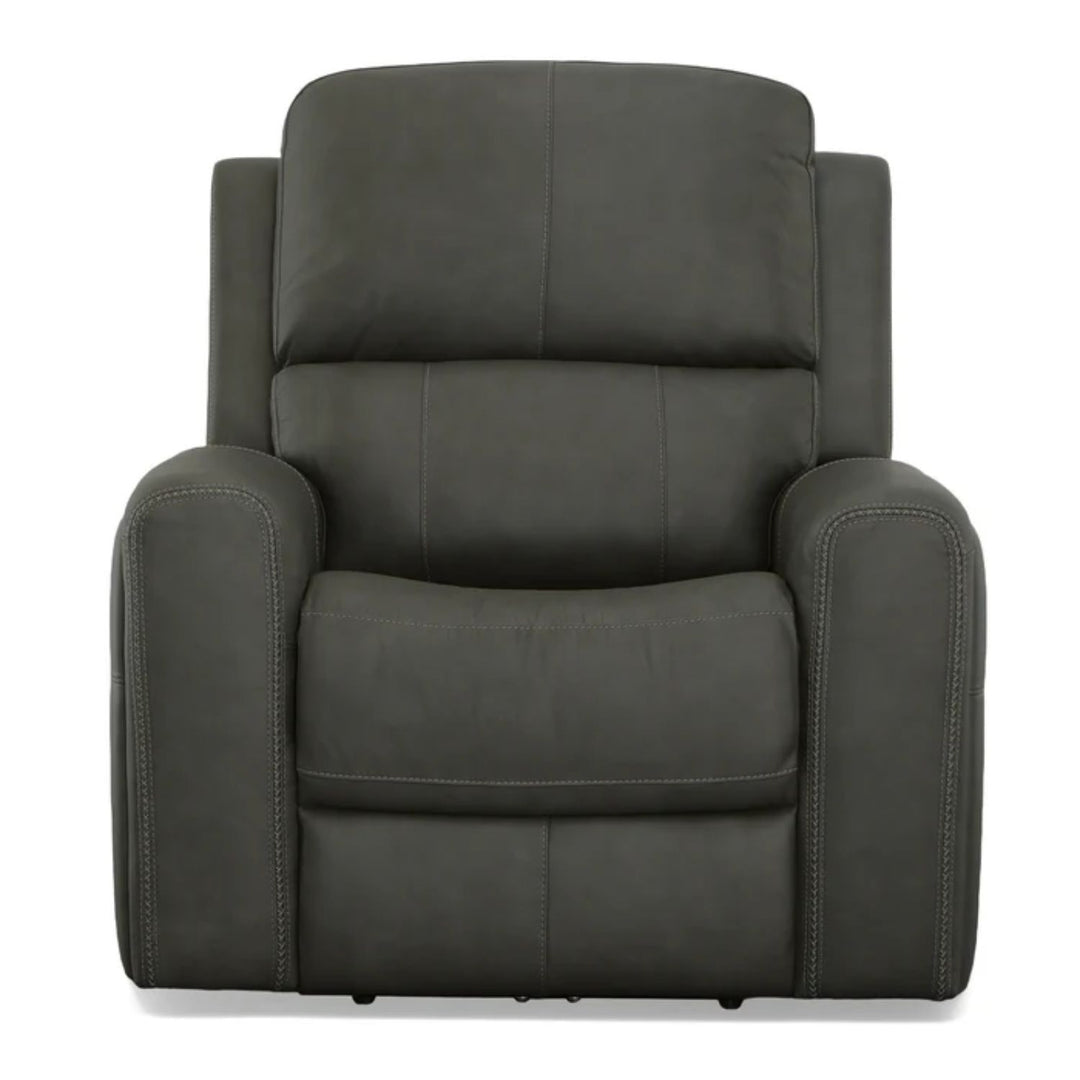 Linden Leather Power Recliner with Power Headrest &amp; Lumbar