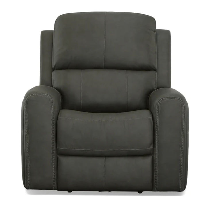 Linden Leather Power Recliner with Power Headrest &amp; Lumbar