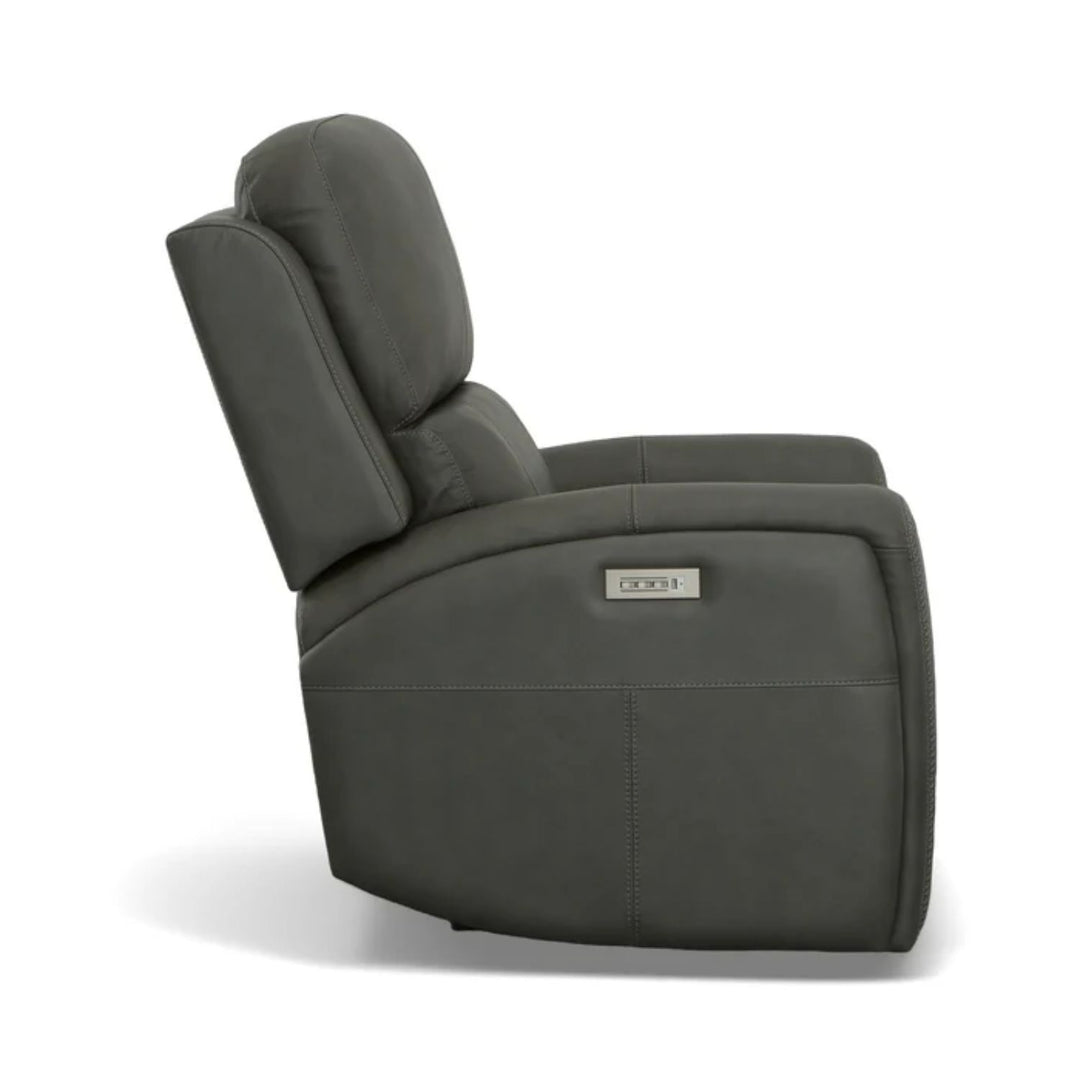 Linden Leather Power Recliner with Power Headrest &amp; Lumbar