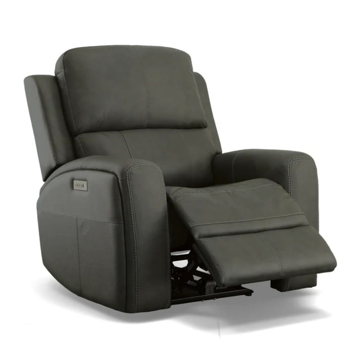 Linden Leather Power Recliner with Power Headrest &amp; Lumbar