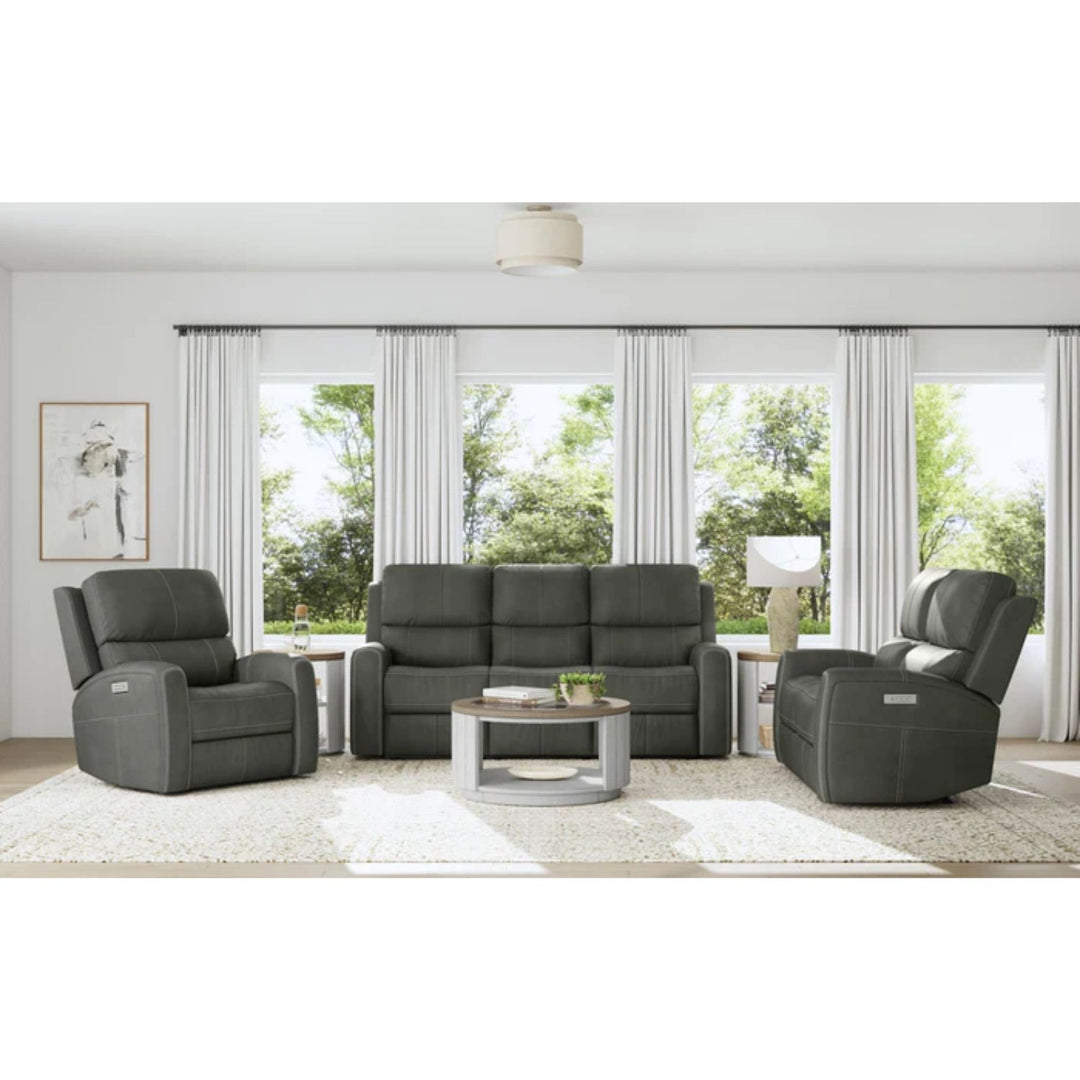 Linden Leather Power Recliner with Power Headrest &amp; Lumbar