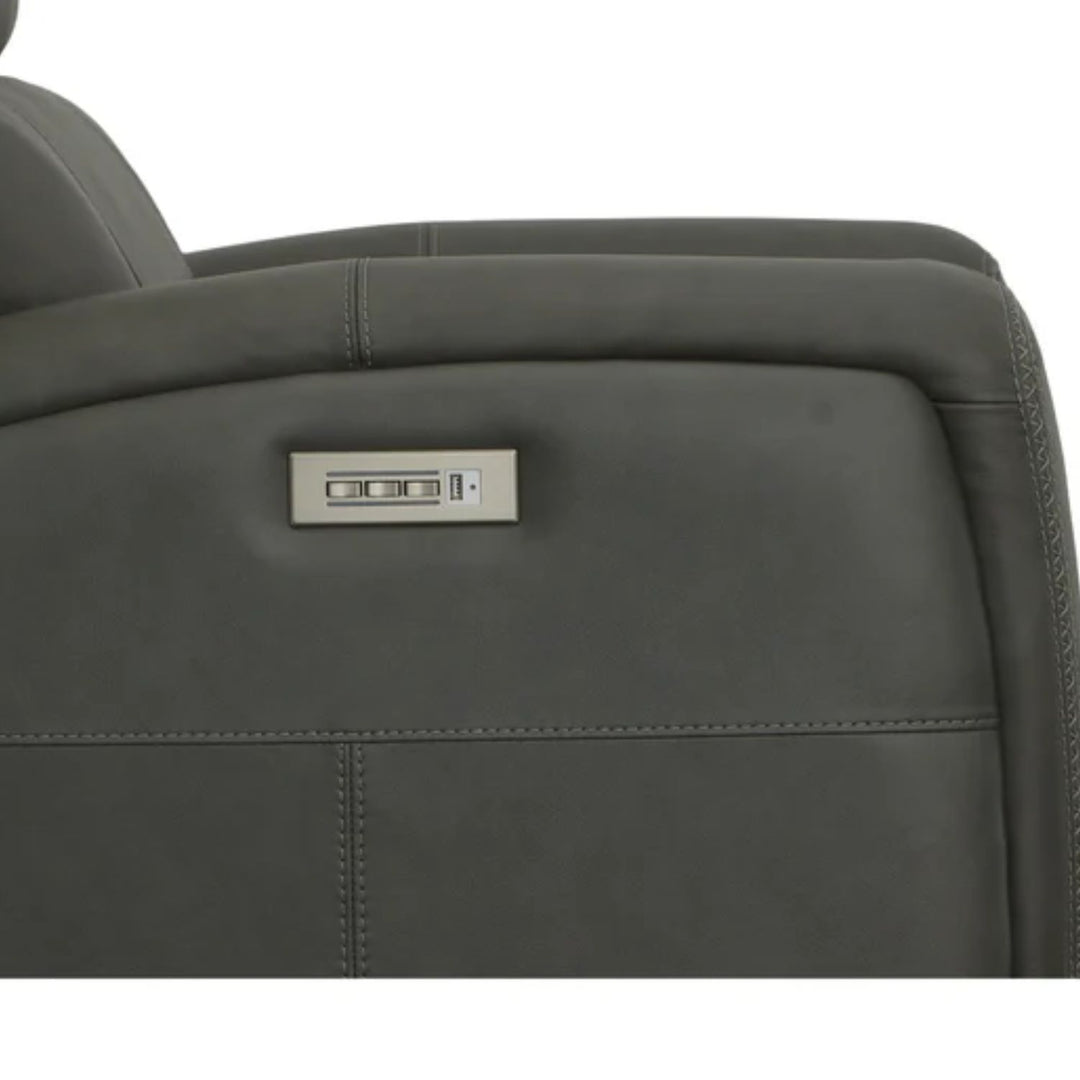 Linden Leather Power Recliner with Power Headrest &amp; Lumbar